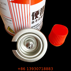 OEM หนึ่งนิ้ว Butane แคมป์ปิ้งก๊าซเตาวาล์ว 223g พร้อมฝาสีแดงสำหรับกระป๋องสเปรย์ทำอาหาร