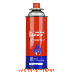 กิจกรรมกลางแจ้ง 227g กระบอกแก๊สบิวเทนแบบพกพาวัสดุแผ่นเหล็กวิลาด