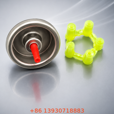 ความแม่นยํา 1 นิ้ว Butane เติม Aerosol วาล์วกับสตัมพ์พลาสติกสีแดงและ Buna Gasket