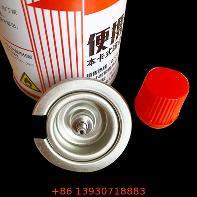 OEM หนึ่งนิ้ว Butane แคมป์ปิ้งก๊าซเตาวาล์ว 223g พร้อมฝาสีแดงสำหรับกระป๋องสเปรย์ทำอาหาร