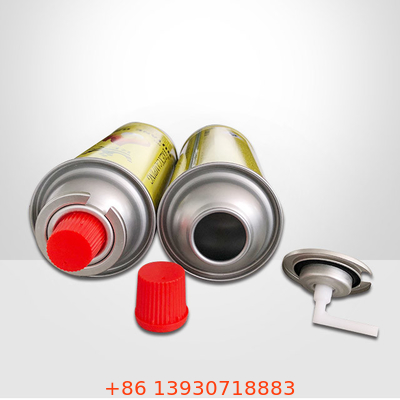 OEM หนึ่งนิ้ว Butane แคมป์ปิ้งก๊าซเตาวาล์ว 223g พร้อมฝาสีแดงสำหรับกระป๋องสเปรย์ทำอาหาร