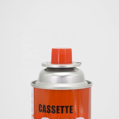 OEM หนึ่งนิ้ว Butane แคมป์ปิ้งก๊าซเตาวาล์ว 223g พร้อมฝาสีแดงสำหรับกระป๋องสเปรย์ทำอาหาร