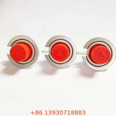 วาล์วแก๊สบิวเทนแบบพกพาฝาครอบสีแดงสำหรับแคมป์ปิ้งไม่รั่วซึม