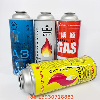CMYK การพิมพ์กระป๋องแก๊สบิวเทนโลหะ 1.4 Mpa Burst Pressure