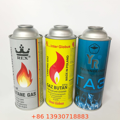 CMYK การพิมพ์กระป๋องแก๊สบิวเทนโลหะ 1.4 Mpa Burst Pressure