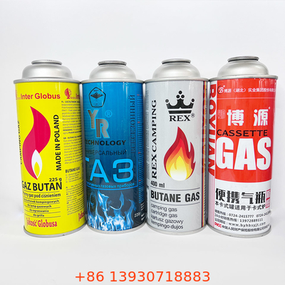 CMYK การพิมพ์กระป๋องแก๊สบิวเทนโลหะ 1.4 Mpa Burst Pressure