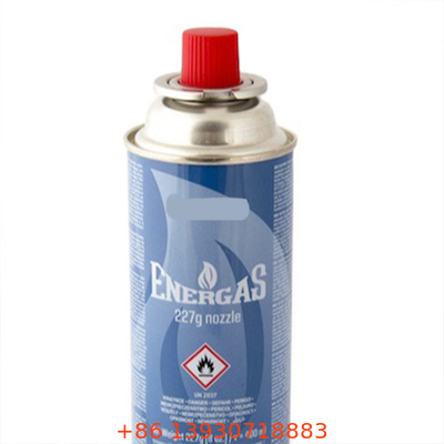 Tinplate 220g แบบพกพาถังแก๊สบิวเทนวาล์วและฝาครอบสำหรับตั้งแคมป์กลางแจ้ง