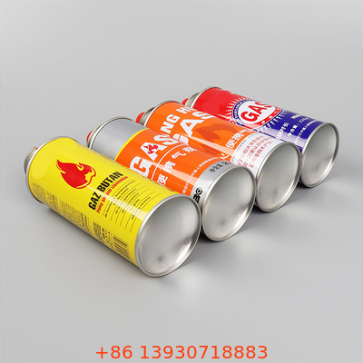 Tinplate 220g แบบพกพาถังแก๊สบิวเทนวาล์วและฝาครอบสำหรับตั้งแคมป์กลางแจ้ง