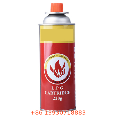 Tinplate 220g แบบพกพาถังแก๊สบิวเทนวาล์วและฝาครอบสำหรับตั้งแคมป์กลางแจ้ง