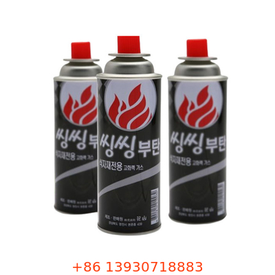 กิจกรรมกลางแจ้ง 227g กระบอกแก๊สบิวเทนแบบพกพาวัสดุแผ่นเหล็กวิลาด