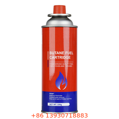 กิจกรรมกลางแจ้ง 227g กระบอกแก๊สบิวเทนแบบพกพาวัสดุแผ่นเหล็กวิลาด