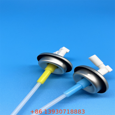 อลูมิเนียม Universal Button Actuator Measured Aerosol Valve Mist Spray Pattern ตัวอย่างฟรี