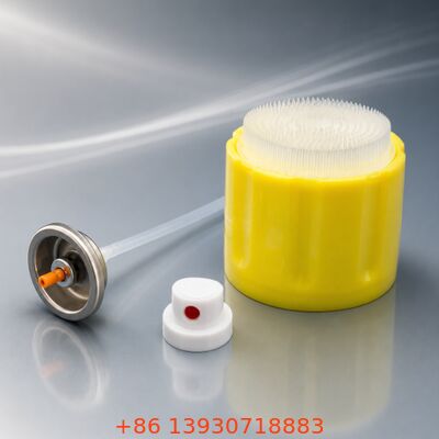 1 Inch Foam Aerosol Valve Assembly with Metal + Plastic Components and 57mm / 65mm Cap Options