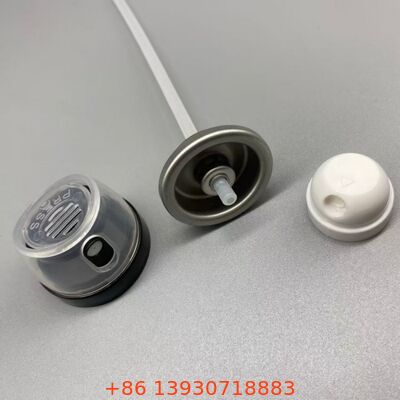 วาล์วสเปรย์ร่างกายดีโอโดรแอนท์กันการรั่วและทนต่อการบดด้วยเทคโนโลยีการกระจาย 360 ° และเหมาะสมทั่วไปสําหรับกระป๋องอลูมิเนียมมาตรฐาน